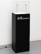 totem con teca in vetror temperato